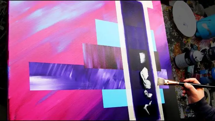Abstract Tape Painting