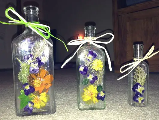 Flower Pressing Glass Jars