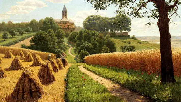 Grain Landscape Painting