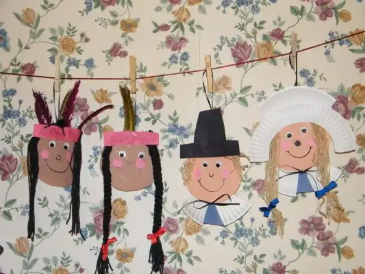 Paper Plate Pilgrims and Native Americans