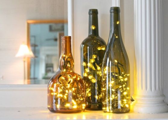 Wine Bottle Luminaries
