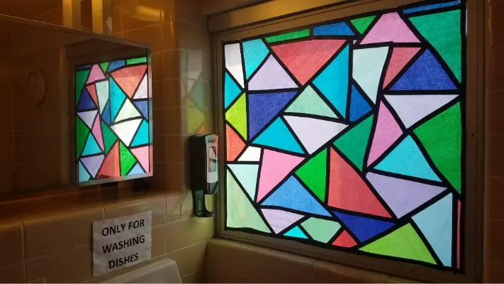 faux stained glass windows