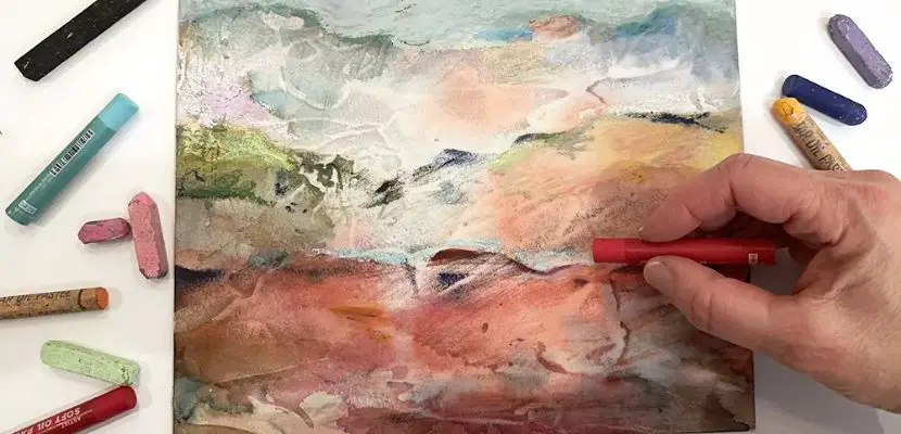 layering and scraping off pastels