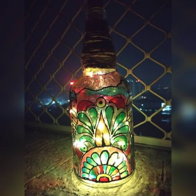 Glass bottle painting