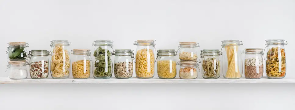 Glass jar shelves