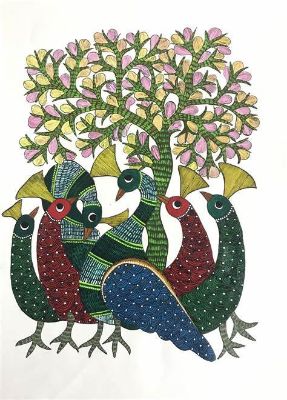colorful Gond paintings