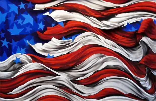 Abstract American Flag Art 