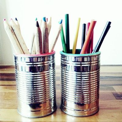 Tin Foil Pencil Holders