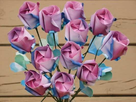 Making Rose Boquete with Origami