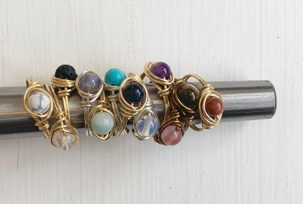 Wire-Wrapped Gemstone Statement Ring