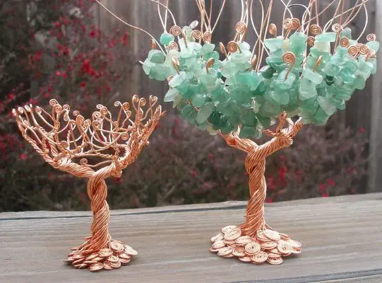 Wire-Wrapped Wire Tree Sculpture