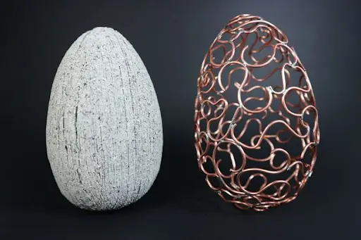 Copper Wire-Wrapped Eggs