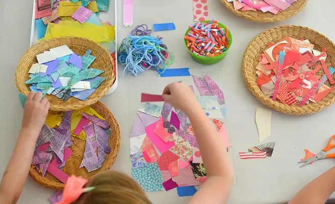 Colorful Collages with Paper and Glue 
