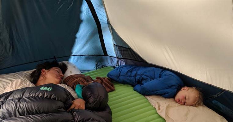 What do kids sleep on camping